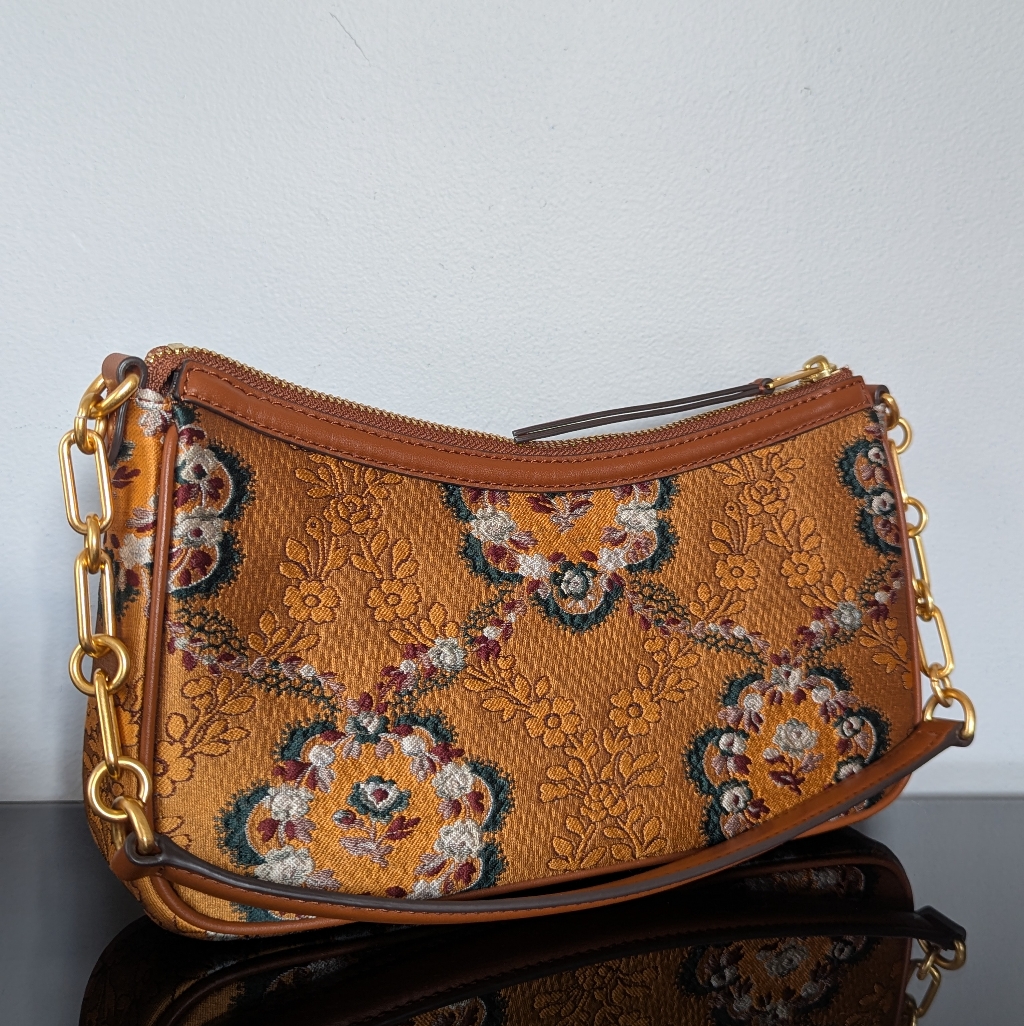 Tory Burch T Monogram Brocade Studio Bag